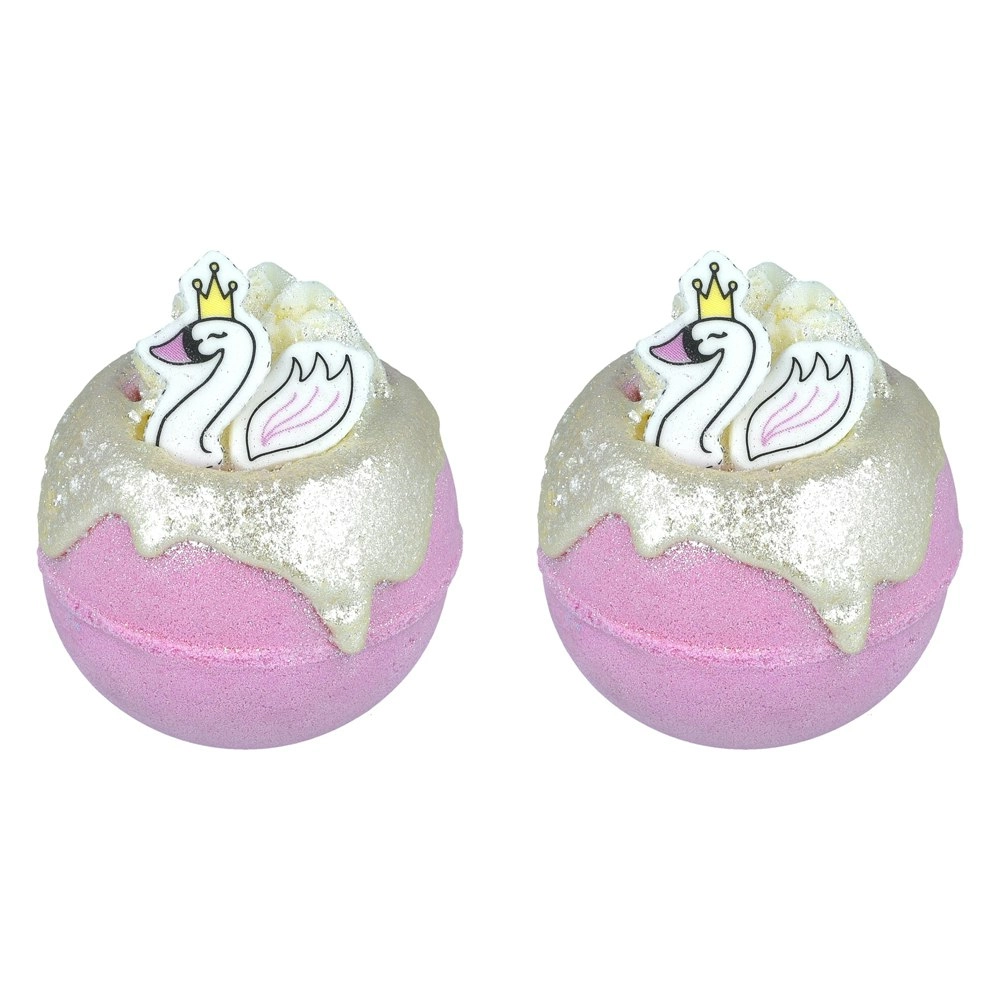 2PK Bomb Cosmetics Swan Princess Bath Bomb Blaster Scented Fragrance Tub Fizzies