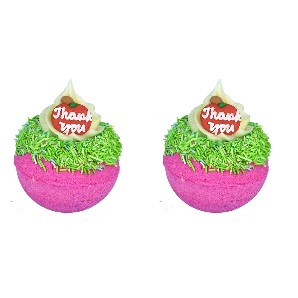 2PK Bomb Cosmetic Thank You Bath Bomb Blaster Cherry & Apple Fragrance Tub Fizzy