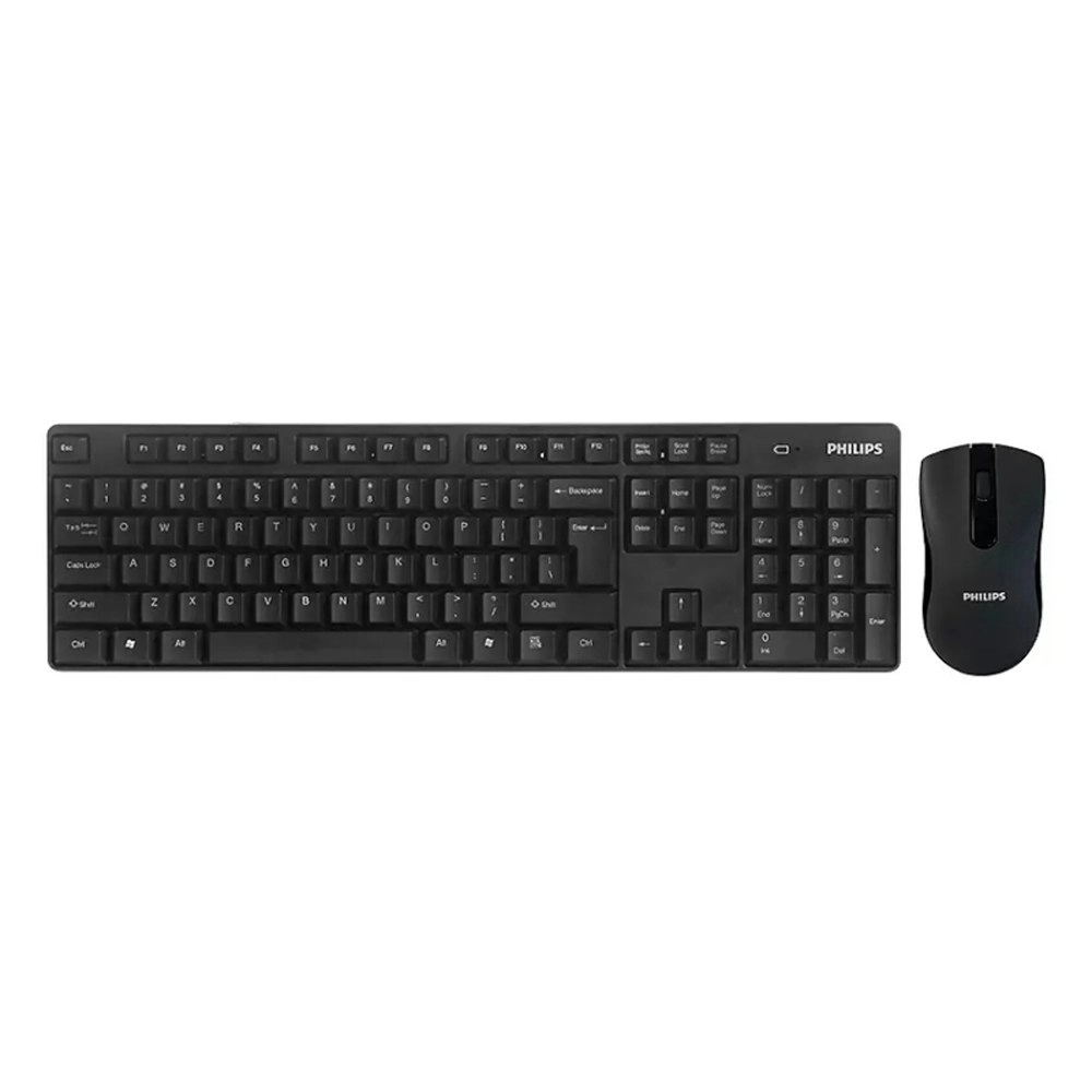 Philips Wireless Ergonomic PHSPT6501B PC Computer Keyboard/Optical Mouse Set