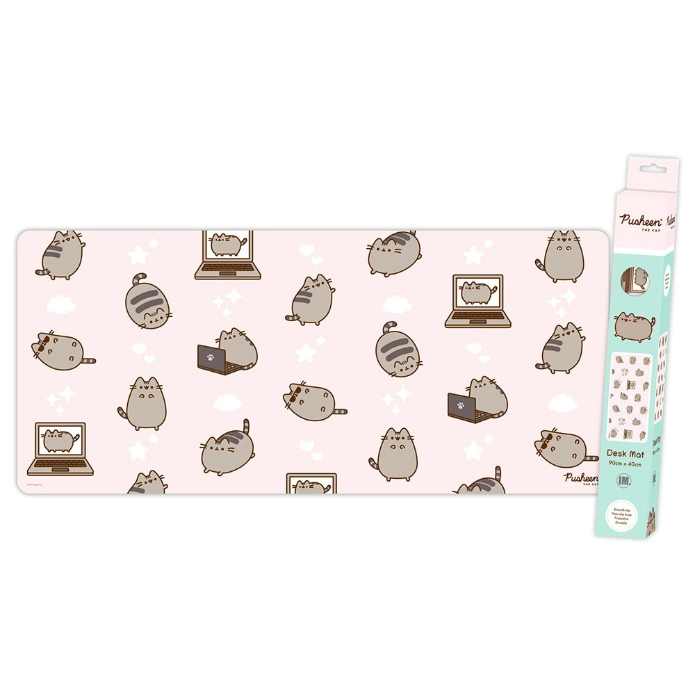 Pusheen Pink Cute Cartoon Cats Pattern XXL Gaming Mat Mouse Pad 90x40cm