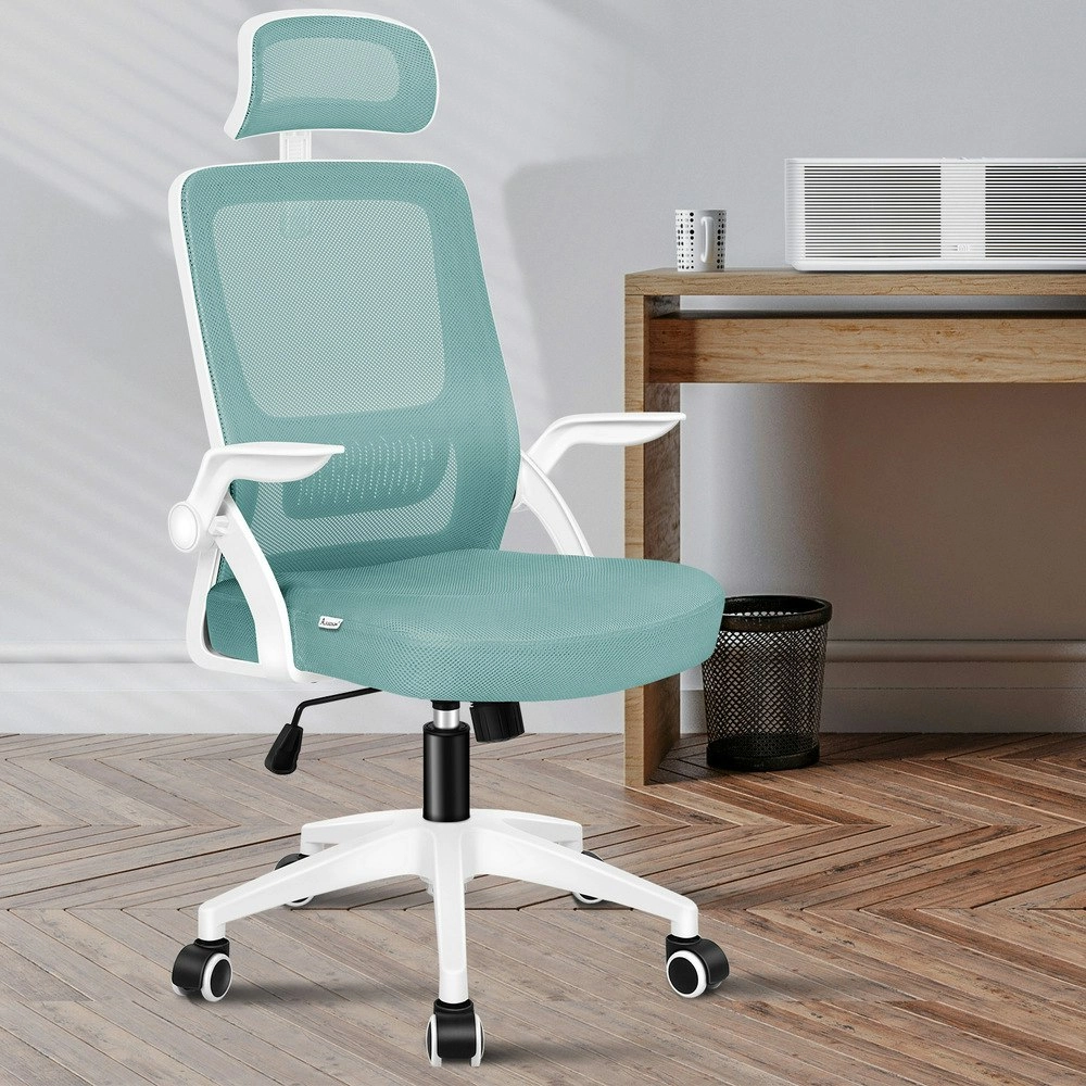 Alfordson Mesh Office Chair Cyan & White