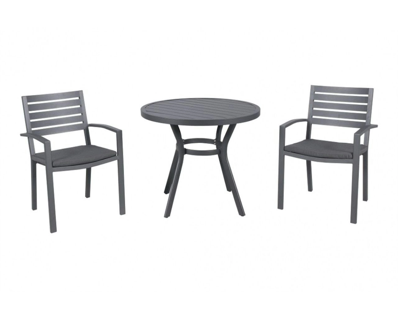 Boston-Jette 3 Piece Slatted Dining (Gunmetal Grey)