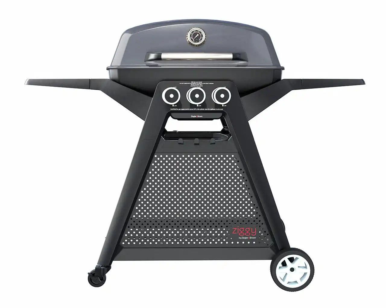 Ziggy Elite Triple Grill NG BBQ on Cart (Gunmetal Grey)