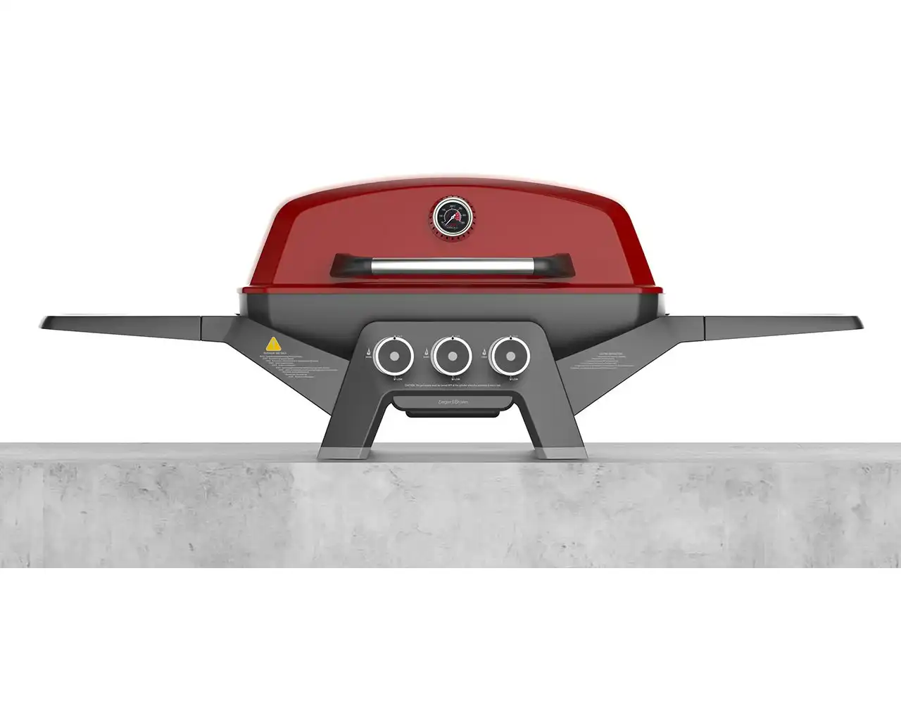 Ziggy Elite Triple Grill LPG BBQ (Chilli Red)