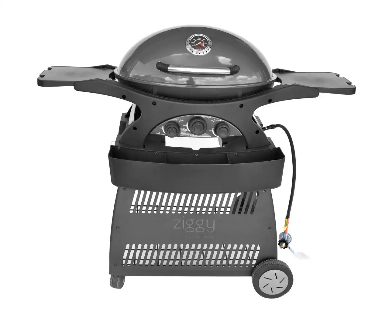 Ziggy Classic Triple Grill Natural Gas BBQ on Cart (Gunmetal Grey)