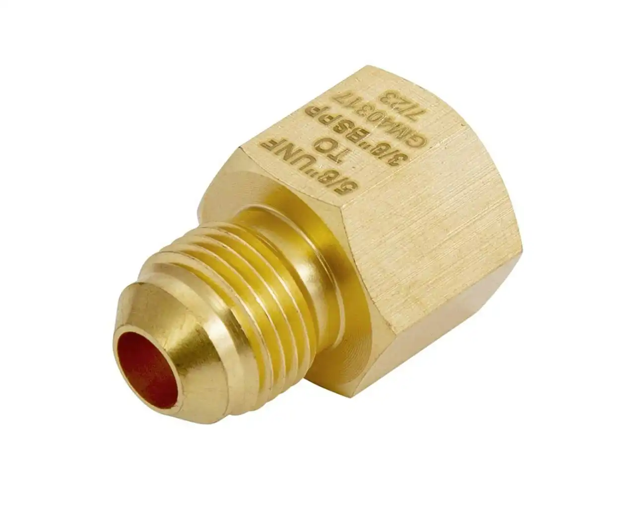 Gasmate Adaptor- 5/8-18 UNF Male (3/8 SAE) to 3/8-19 BSPP Female