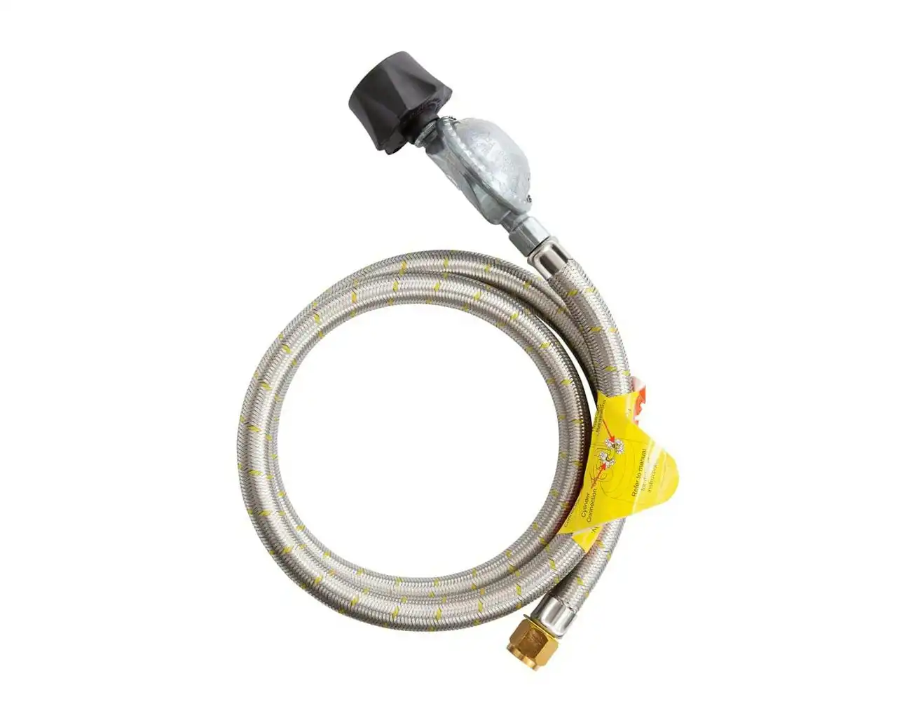 Gasmate Braided Hose & Regulator - 1200mm (LCC27 TO 5/8 UNF (3/8 SAE))