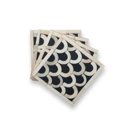 mahlia interiors Manhattan Bone Inlay Coasters in Indigo