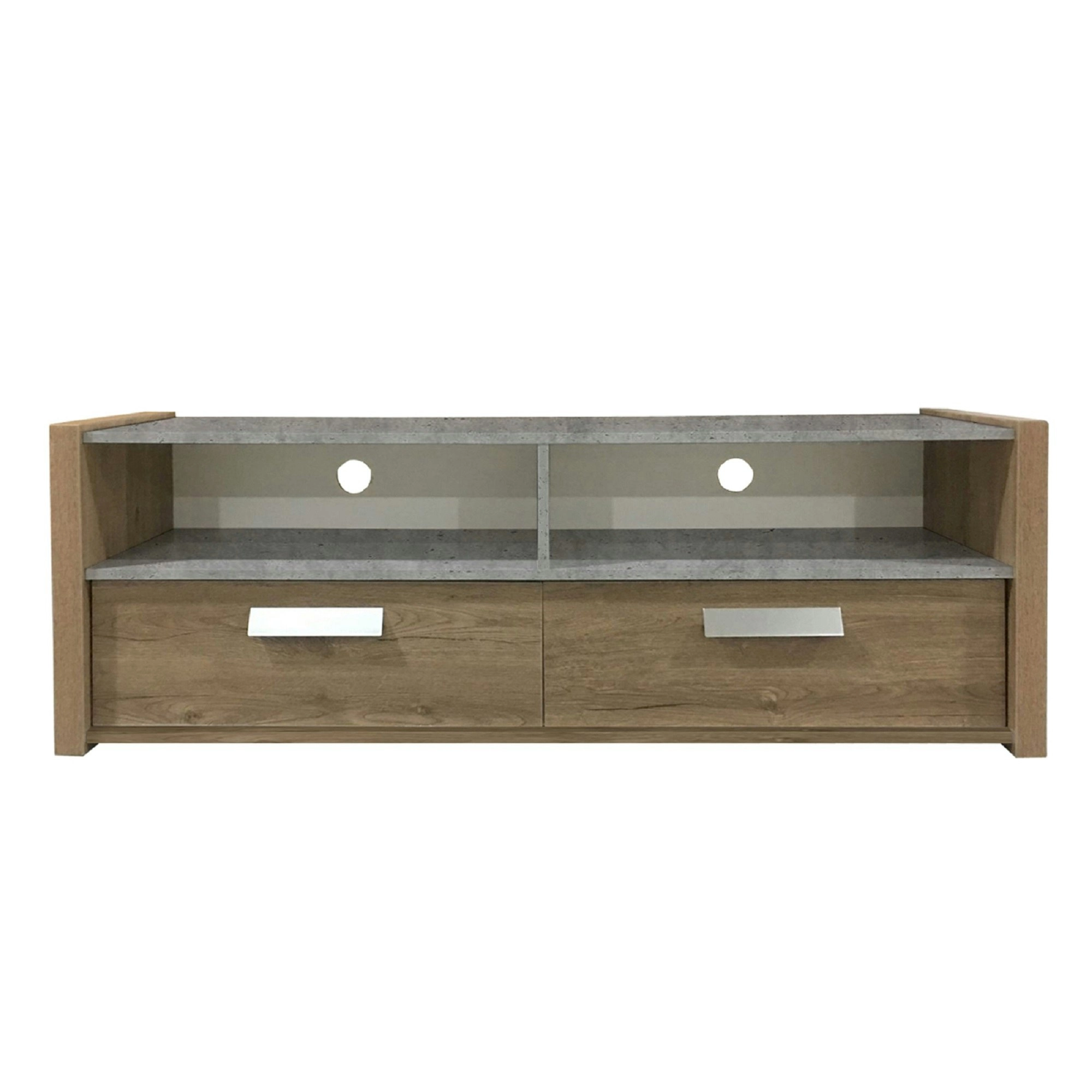 Simon TV Stand -HS9057- FIRST DRAWER: DARK OAK#407109, OTHERS: CEMENT#1107-11