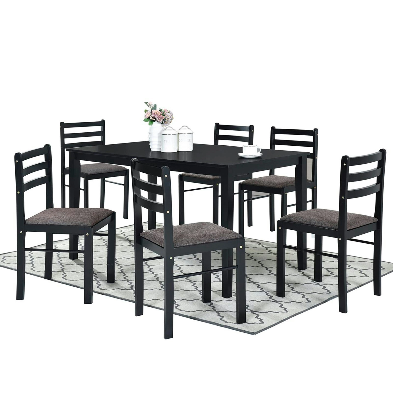 Concord 7 pieces Dining Set-Cappuccino