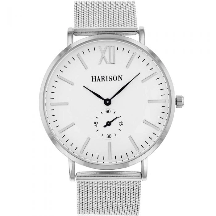 Harison SIlver Tone Mesh Mens Watch