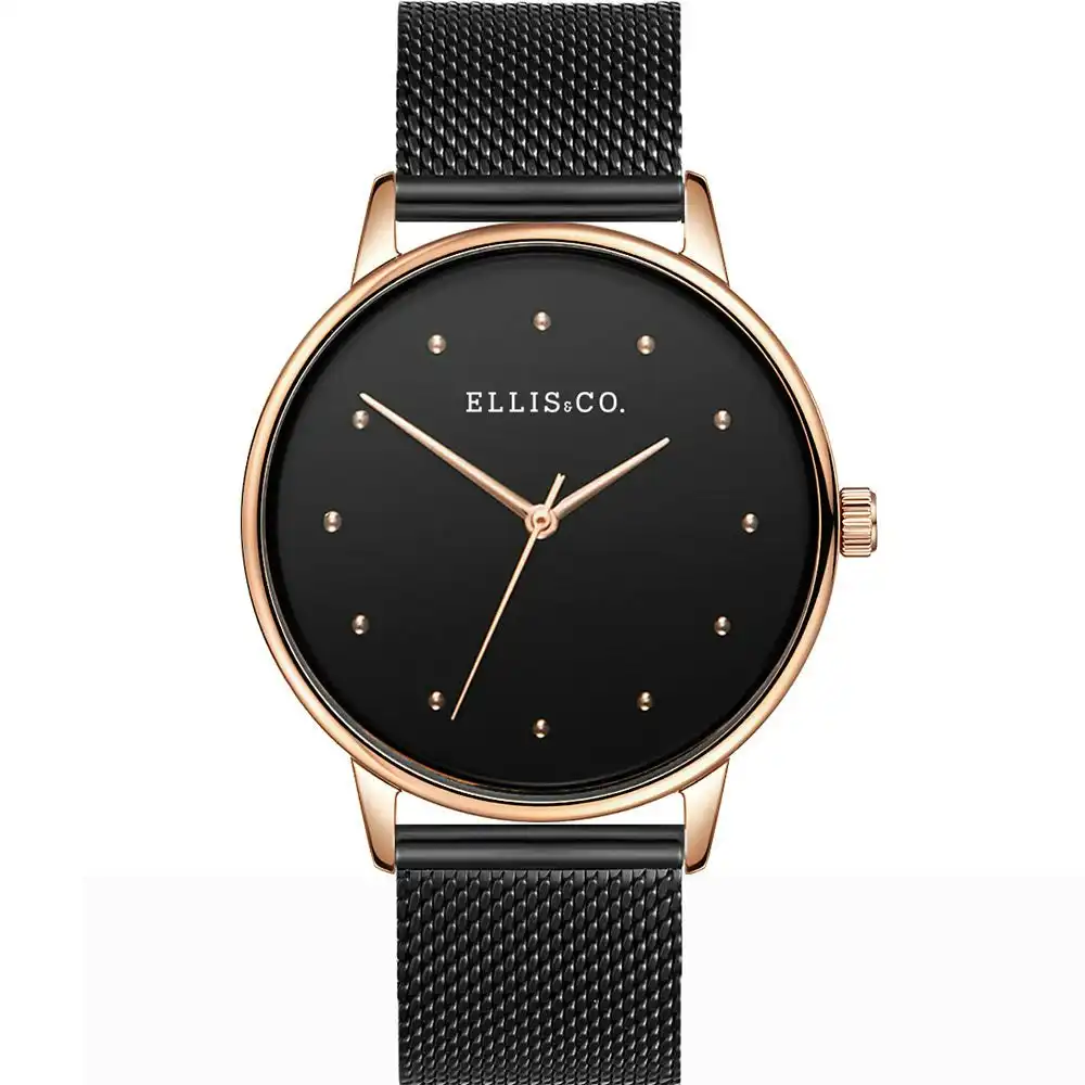 Ellis & Co Layla Black Mesh Womens Watch