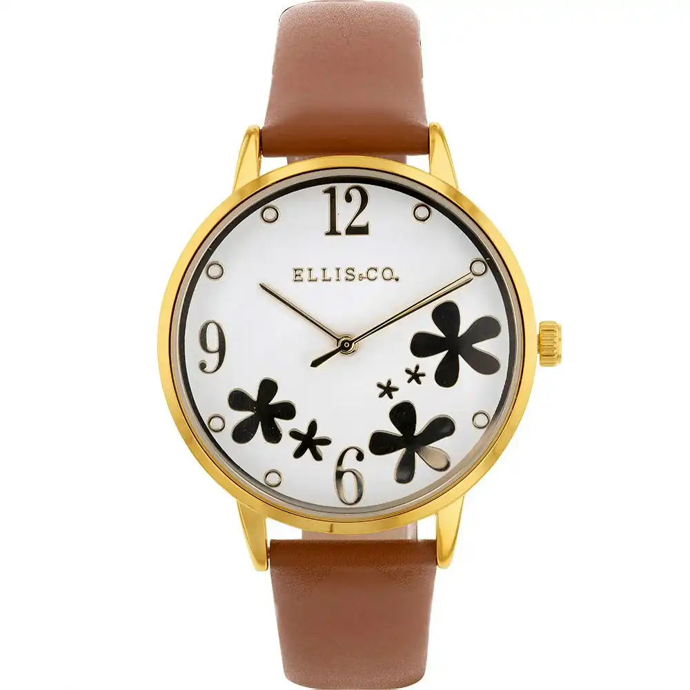 Ellis & Co Bloom Tan Leather Womens Watch