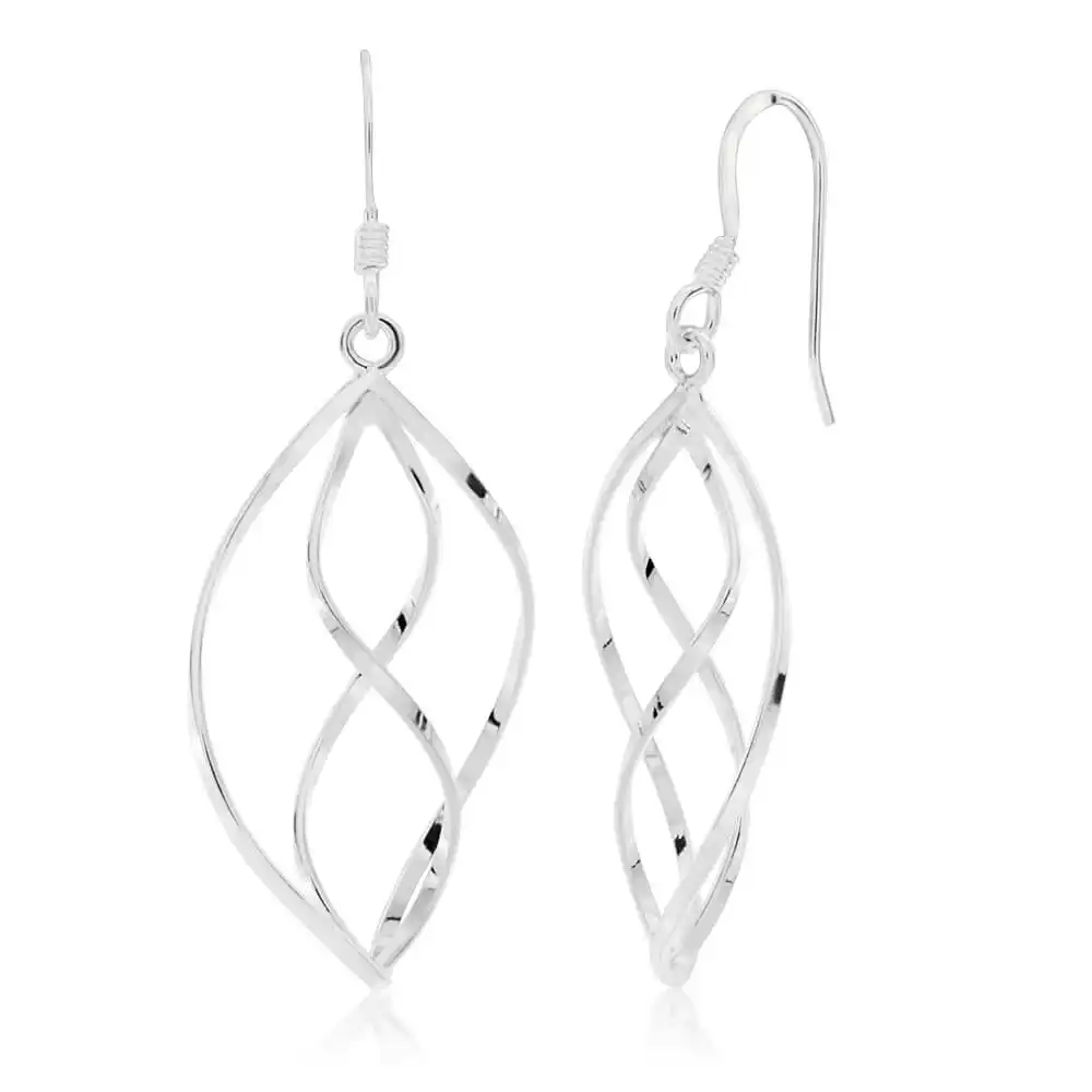 Sterling Silver Figure 8 Drop Earrings