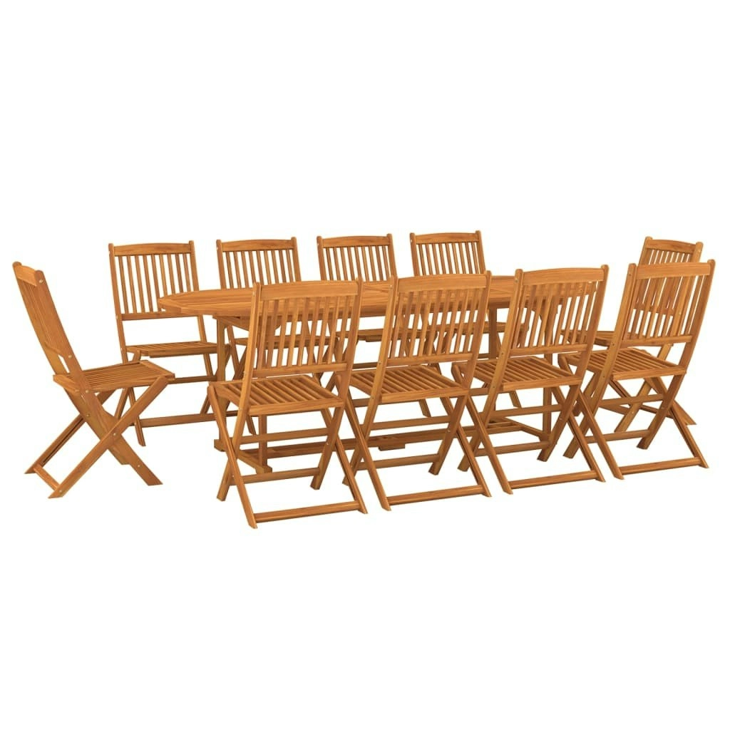 11 Piece Garden Dining Set 220x90x75 cm Solid Wood Acacia 3086977