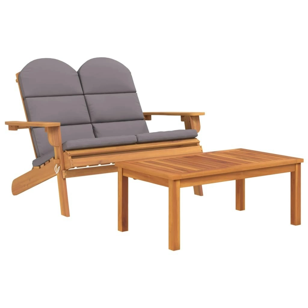 2 Piece Adirondack Garden Lounge Set Solid Wood Acacia 360043