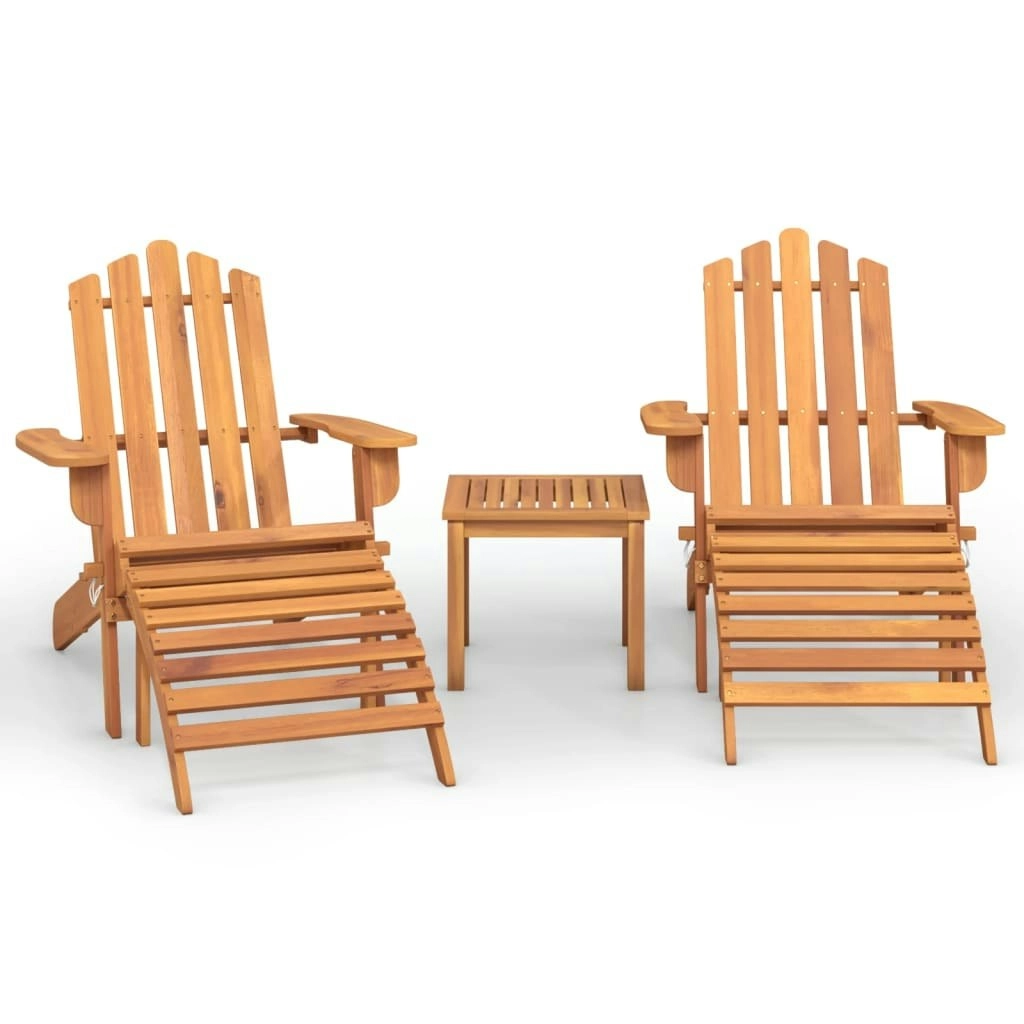 3 Piece Adirondack Garden Lounge Set Solid Wood Acacia 3152122