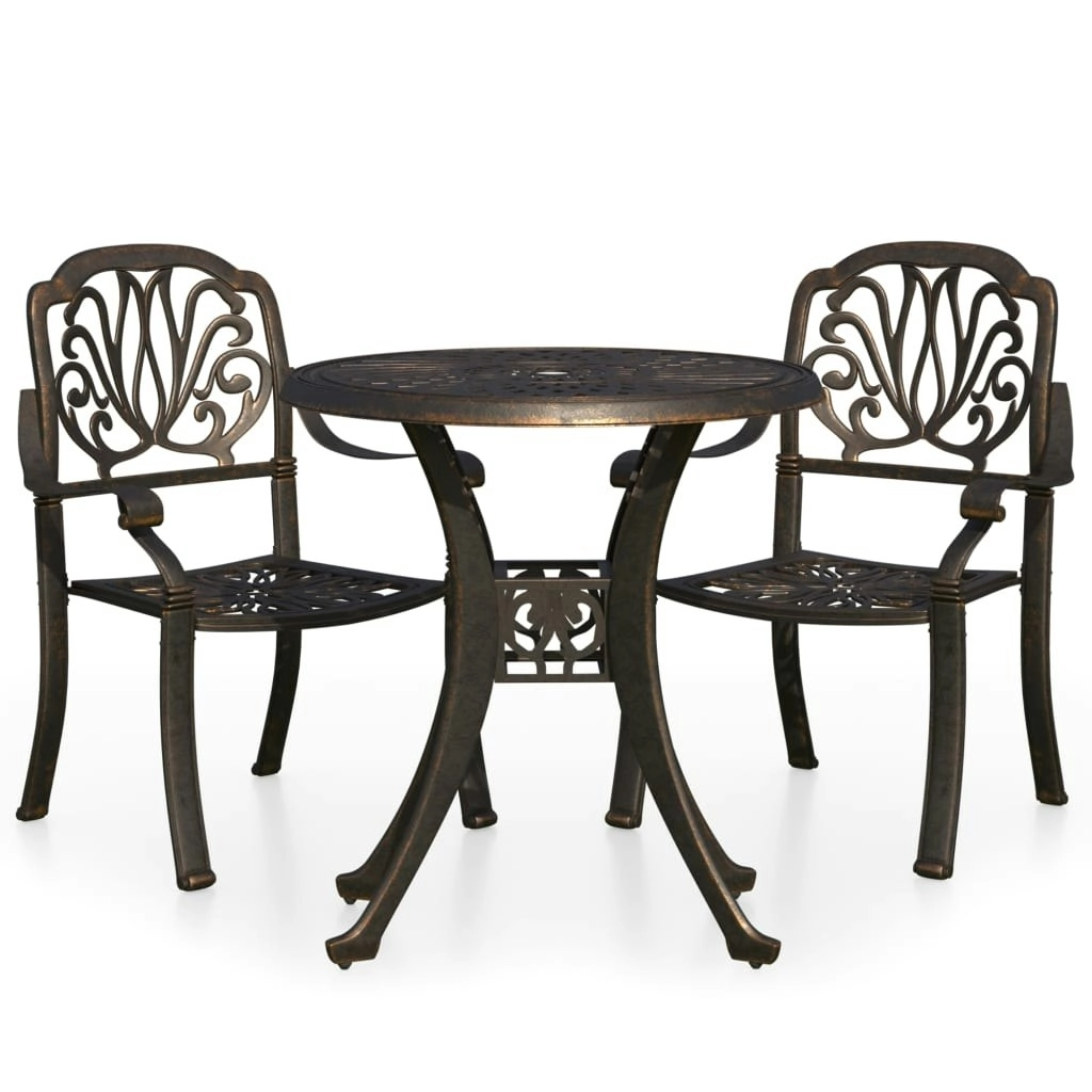 3 Piece Bistro Set Cast Aluminium Bronze 3070571