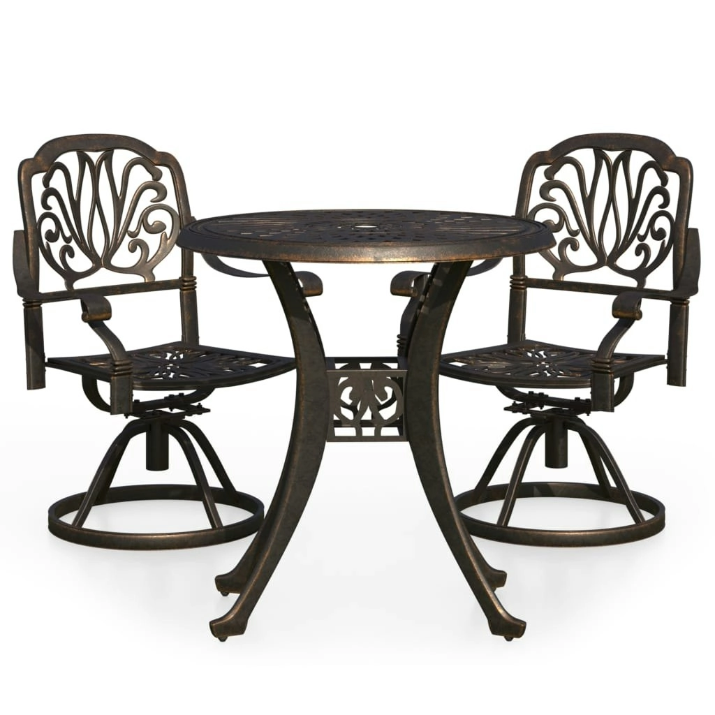 3 Piece Bistro Set Cast Aluminium Bronze 3070589