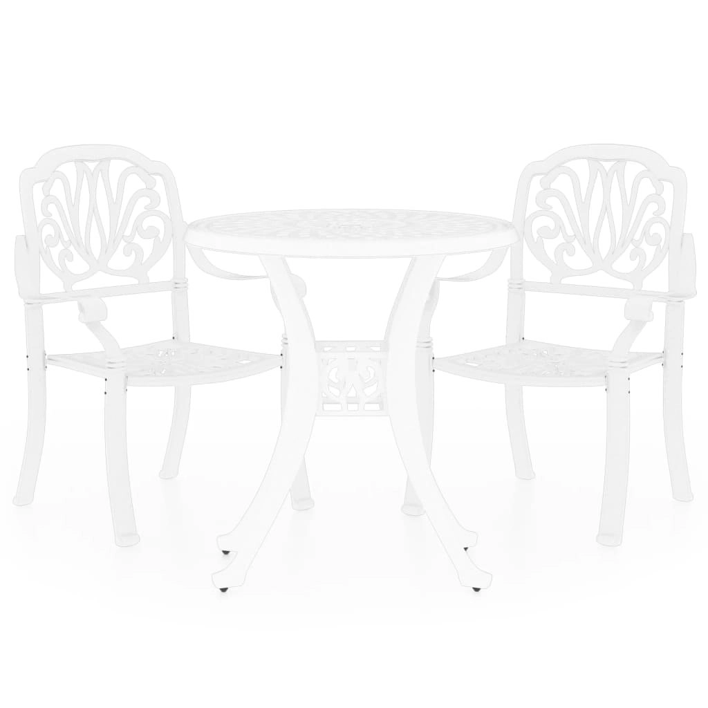 3 Piece Bistro Set Cast Aluminium White 3070573