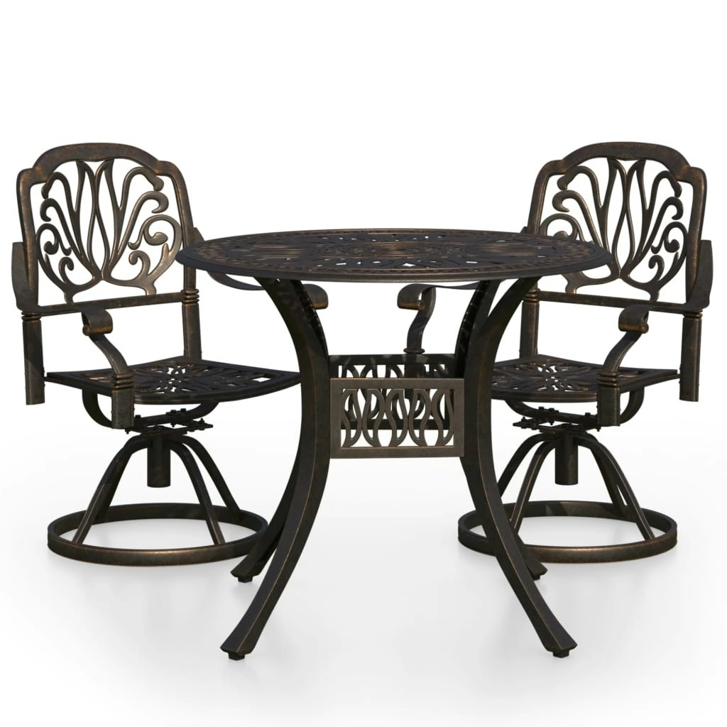 3 Piece Bistro Set Cast Aluminium Bronze 3070592