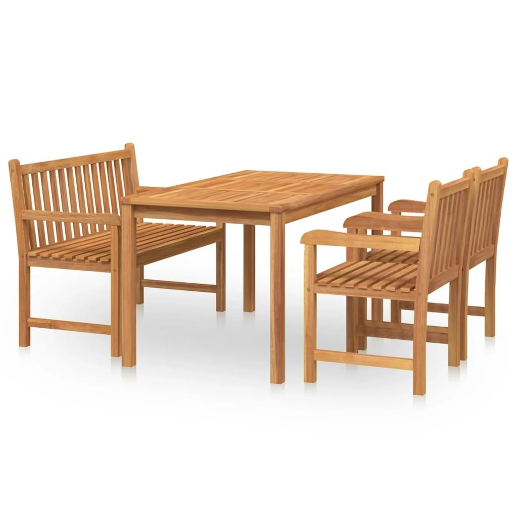 4 Piece Garden Dining Set Solid Wood Teak 3157163