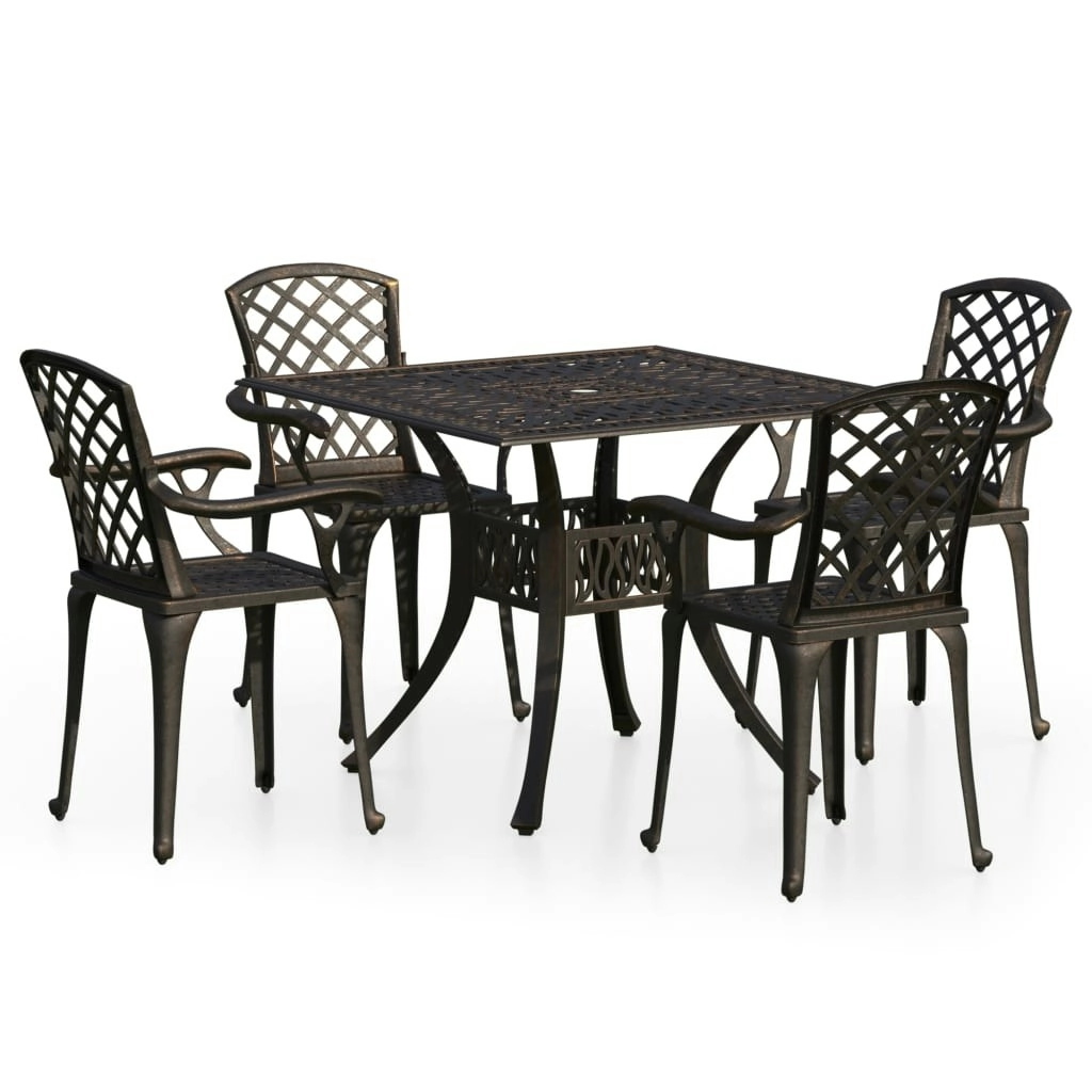 5 Piece Bistro Set Cast Aluminium Bronze 3070613