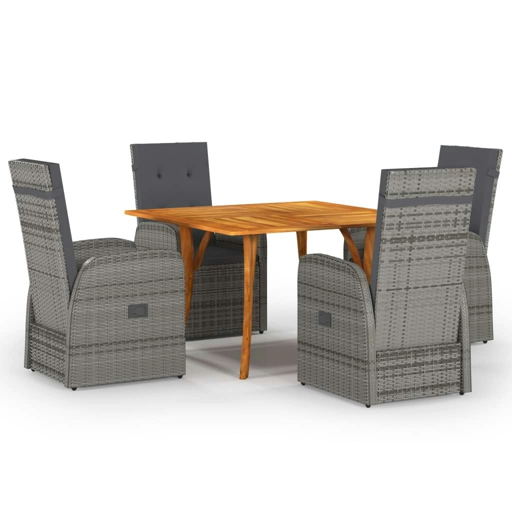 5 Piece Garden Dining Set Grey 3071958