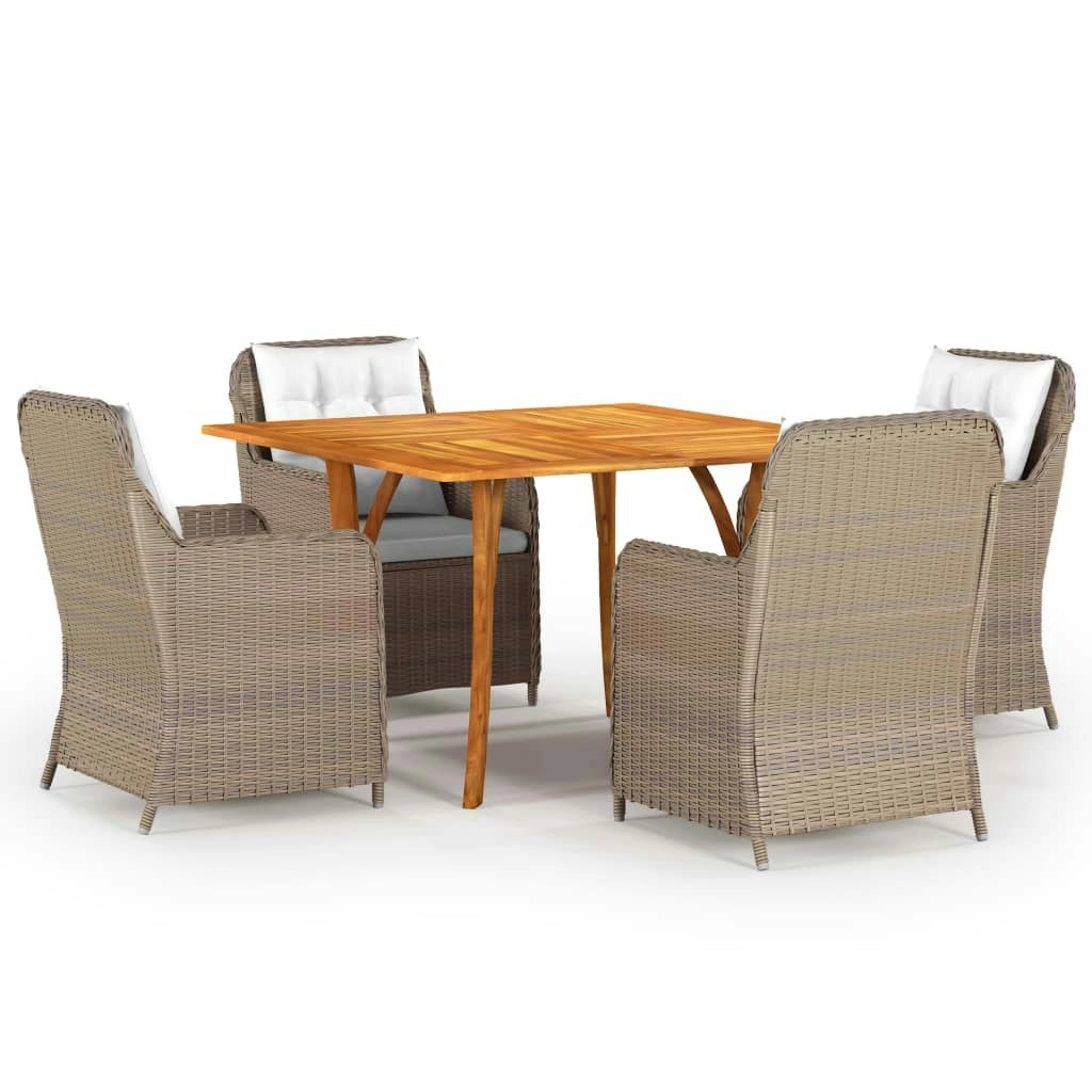 5 Piece Garden Dining Set Brown 3071964