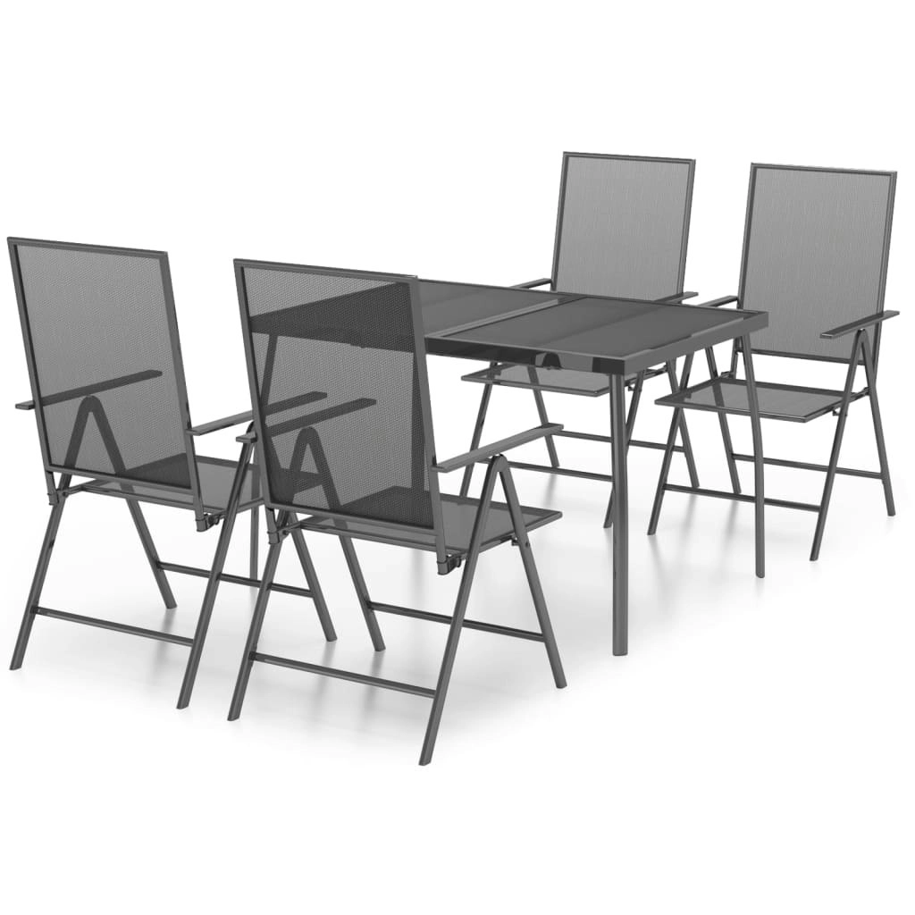 5 Piece Garden Dining Set Anthracite Steel 3187979