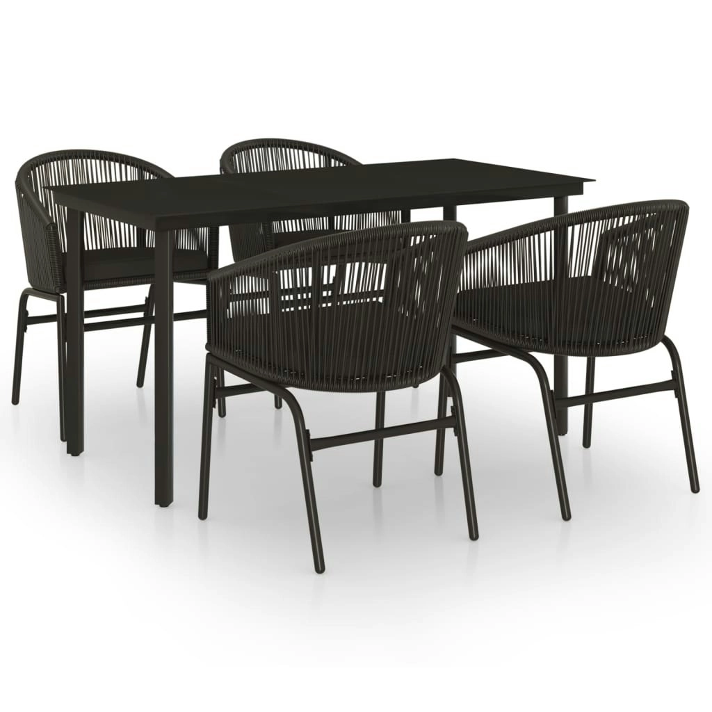 5 Piece Garden Dining Set Black 3099223