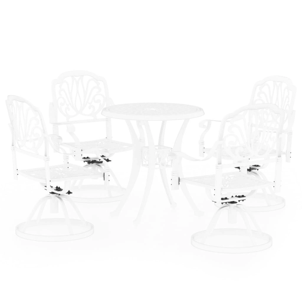 5 Piece Bistro Set Cast Aluminium White 3070618