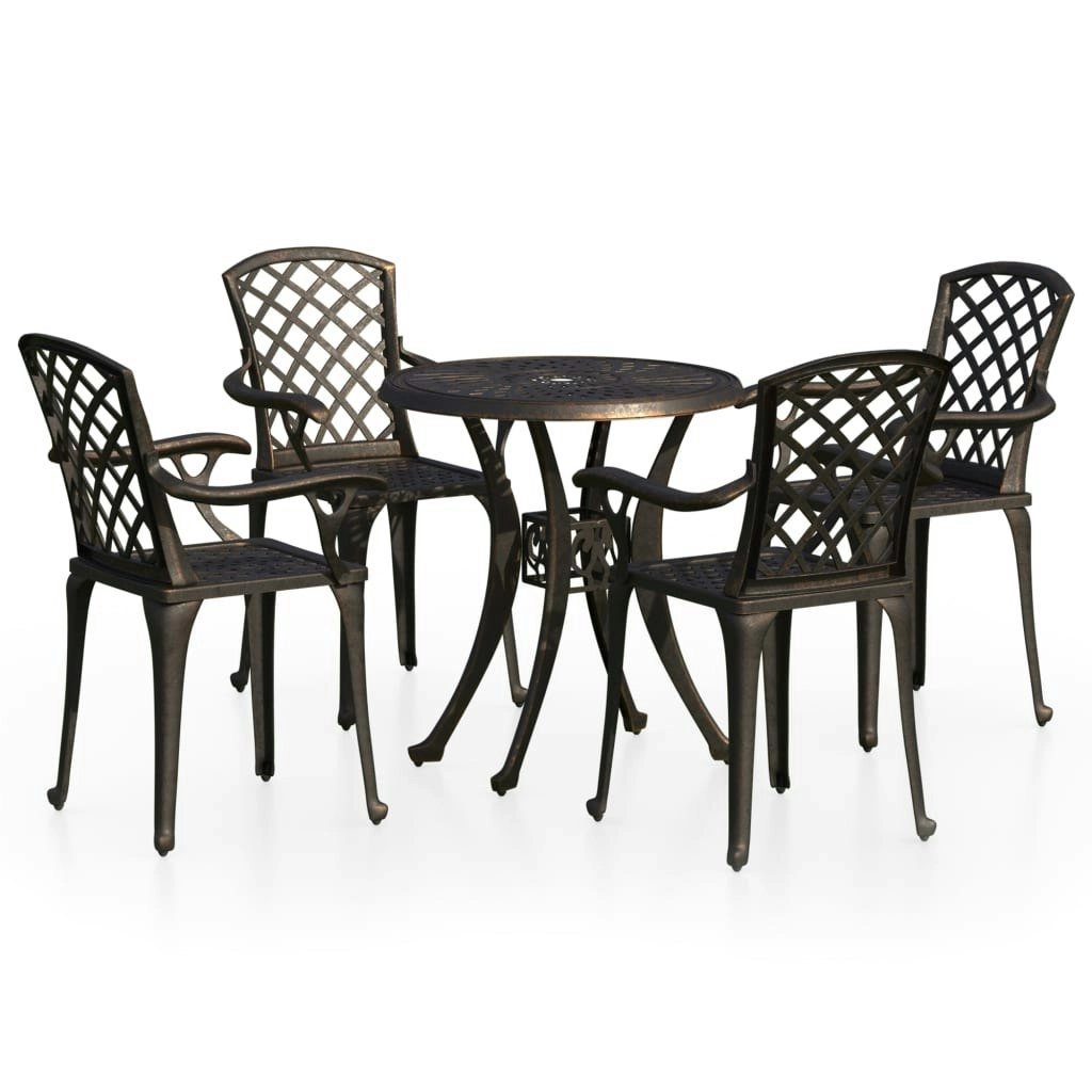 5 Piece Bistro Set Cast Aluminium Bronze 3070607