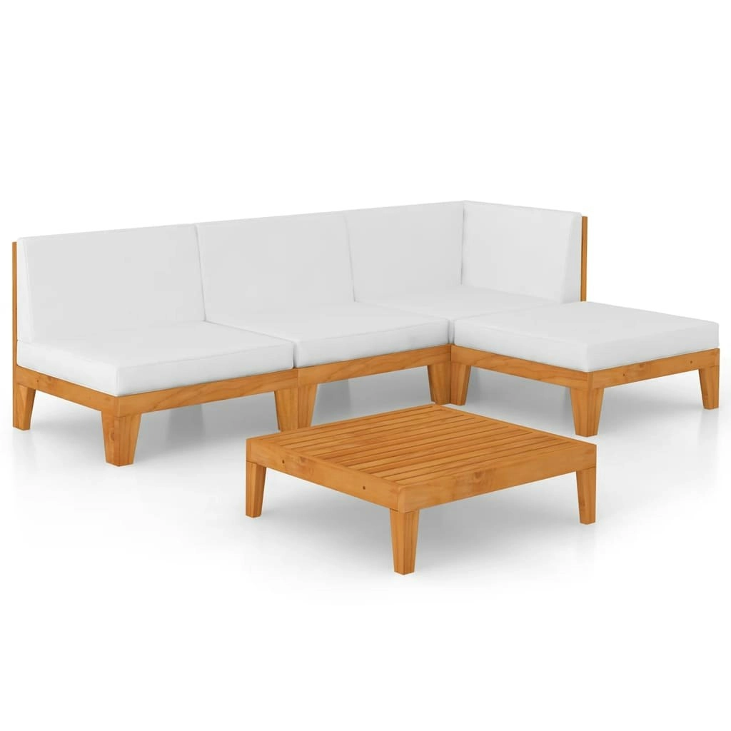 5 Piece Garden Lounge Set with Cushions Solid Acacia Wood 3058106