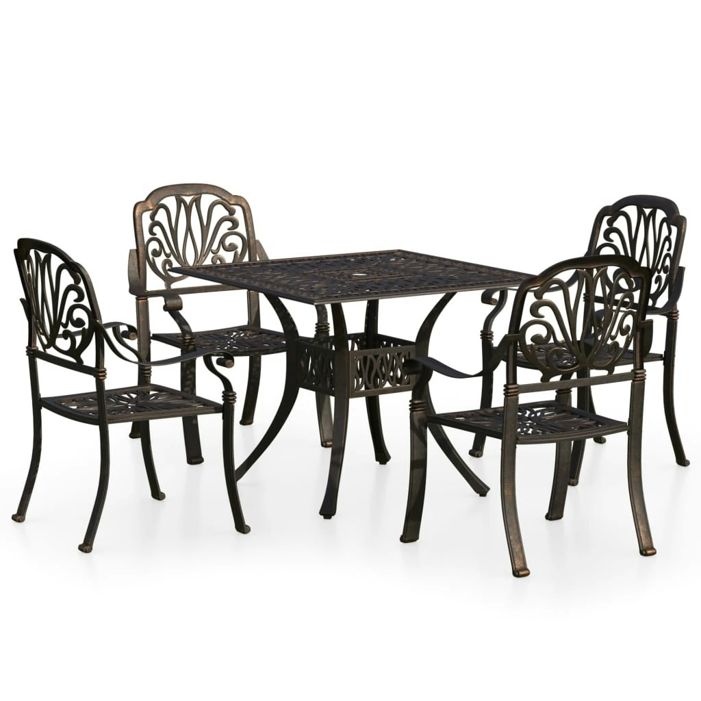 5 Piece Bistro Set Cast Aluminium Bronze 3070604