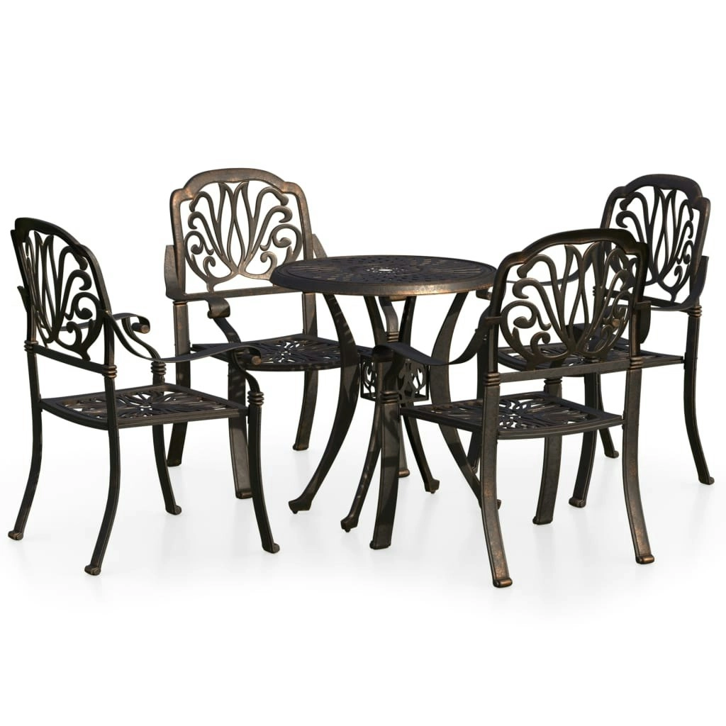 5 Piece Bistro Set Cast Aluminium Bronze 3070598