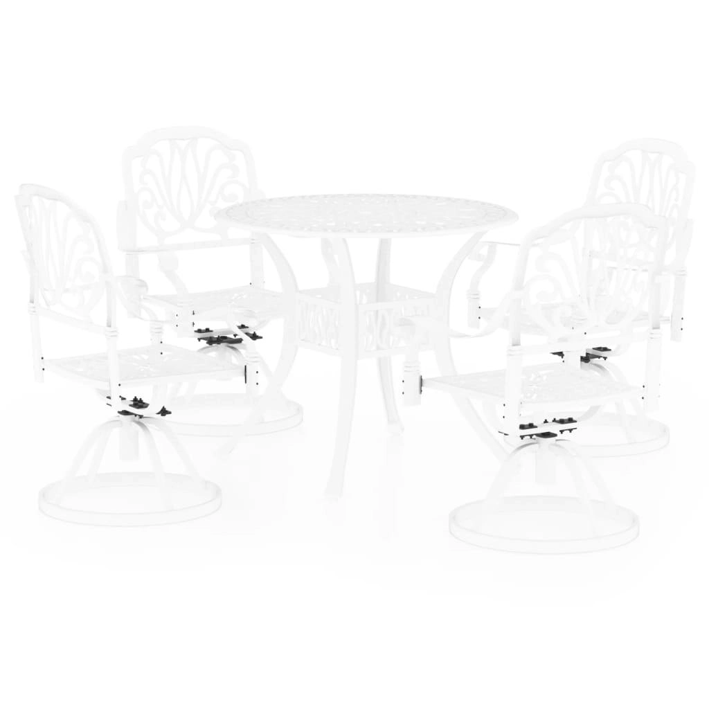 5 Piece Bistro Set Cast Aluminium White 3070621