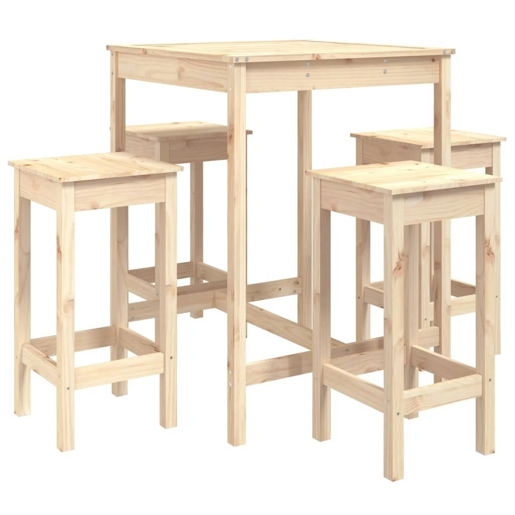 5 Piece Garden Bar Set Solid Wood Pine 3154730