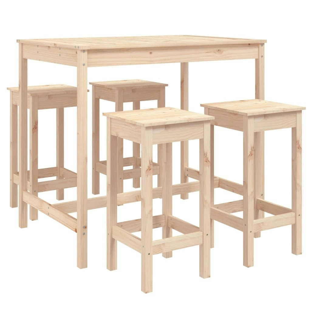 5 Piece Garden Bar Set Solid Wood Pine 3154745