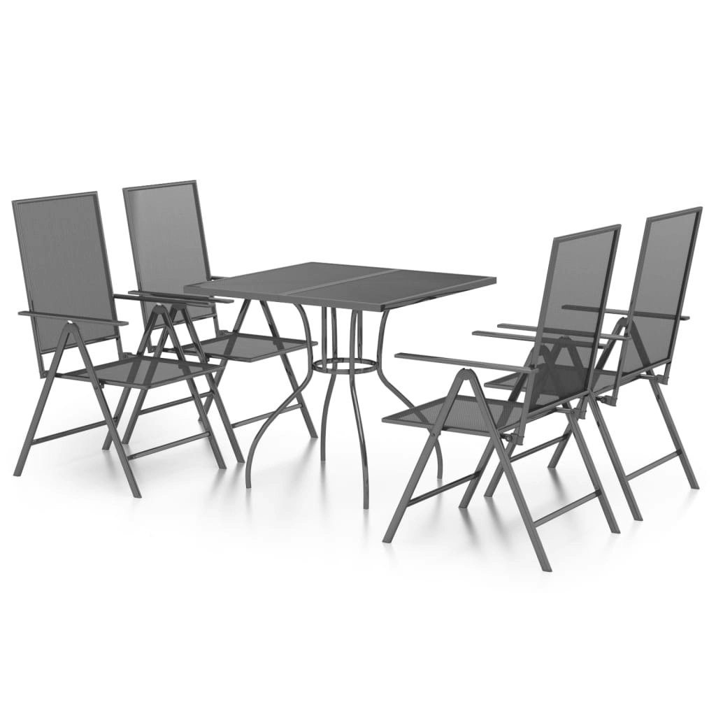 5 Piece Garden Dining Set Anthracite Steel 3187976