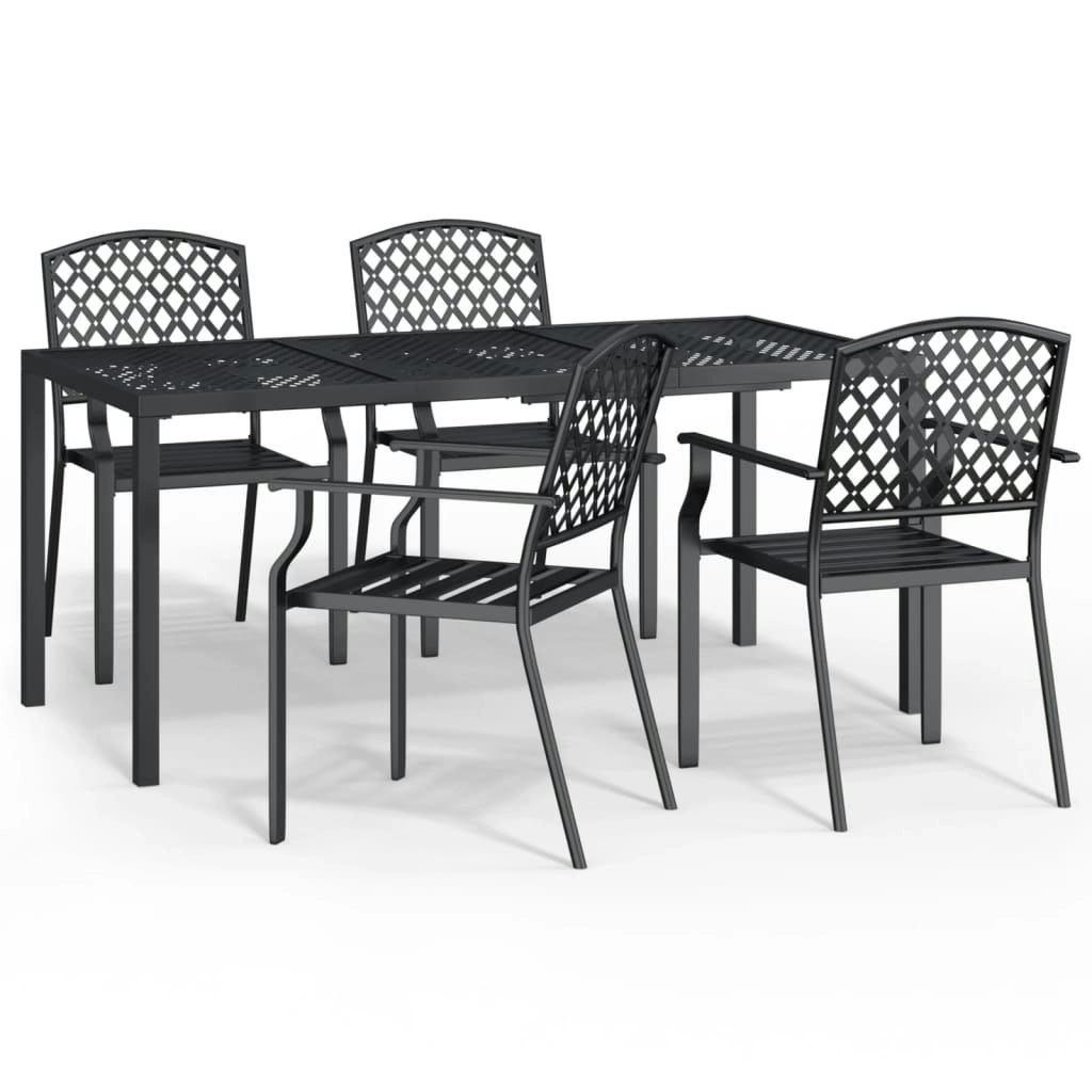 5 Piece Garden Dining Set Anthracite Steel 3188004