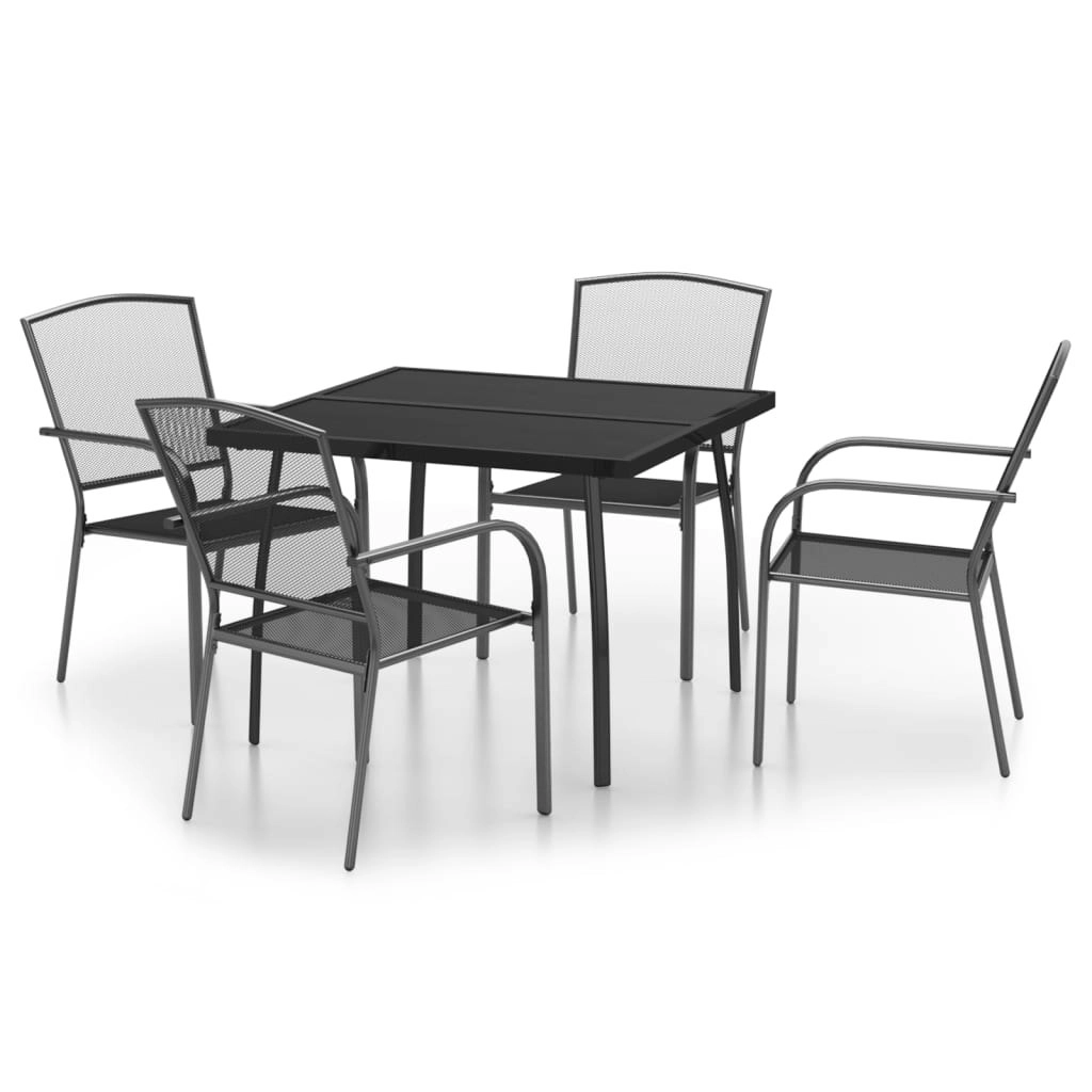 5 Piece Garden Dining Set Anthracite Steel 3187968