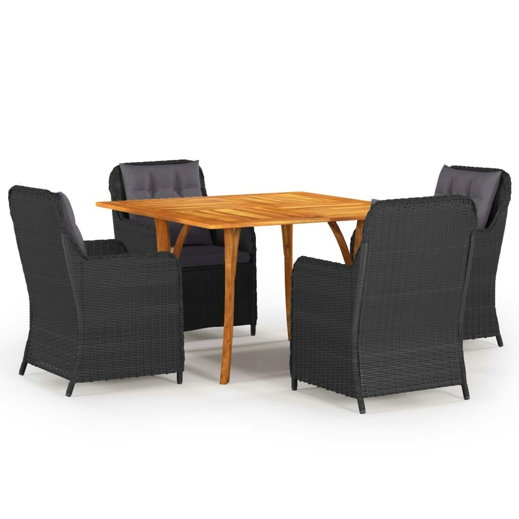 5 Piece Garden Dining Set Black 3071965