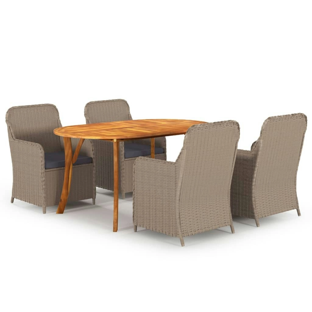 5 Piece Garden Dining Set Brown 3072032