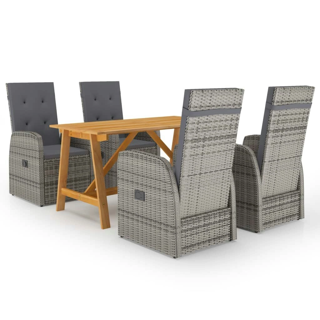 5 Piece Garden Dining Set Grey 3068767