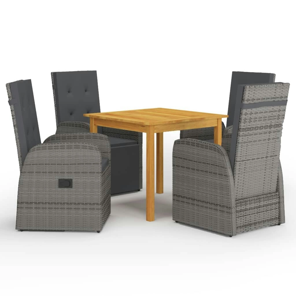 5 Piece Garden Dining Set Grey 3067720