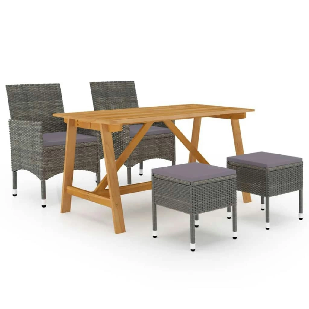 5 Piece Garden Dining Set Grey 3068744