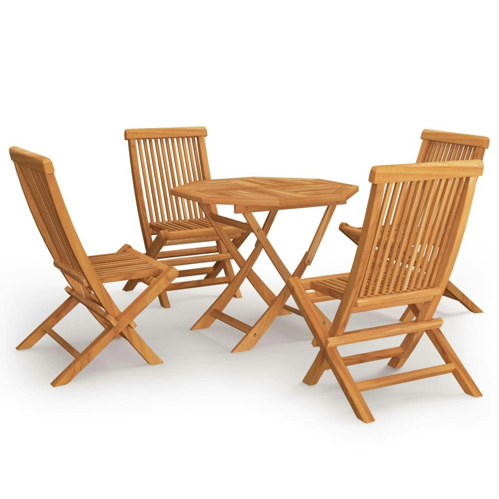 5 Piece Garden Dining Set Solid Teak Wood 3059581