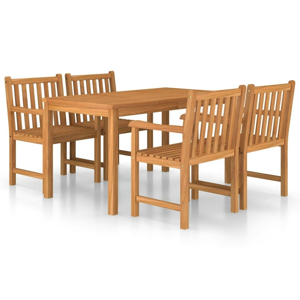 5 Piece Garden Dining Set Solid Teak Wood 3059931