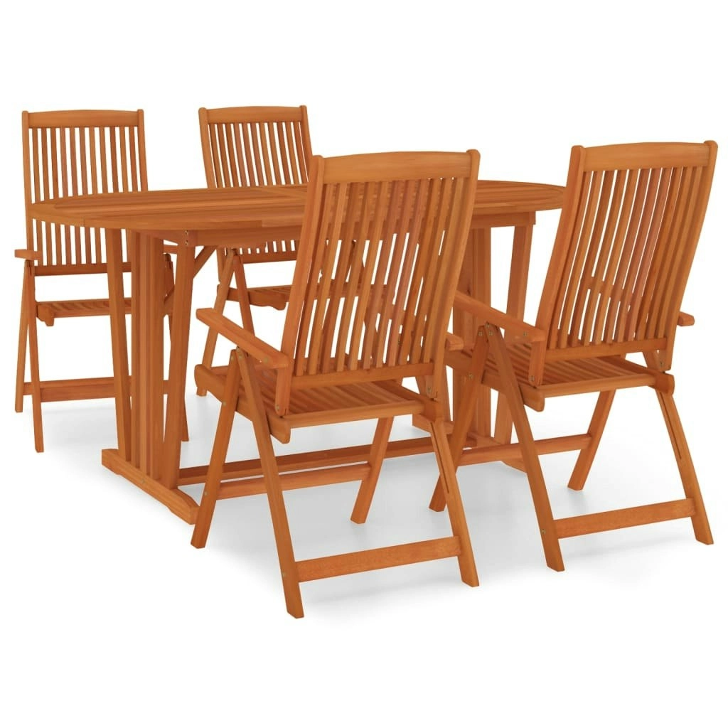 5 Piece Garden Dining Set Solid Wood Eucalyptus 3087338